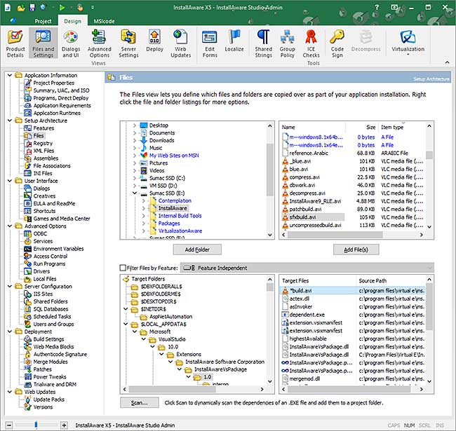 Screenshot of InstallAware Windows Installer Scripting - Two-Way Integrated IDE
