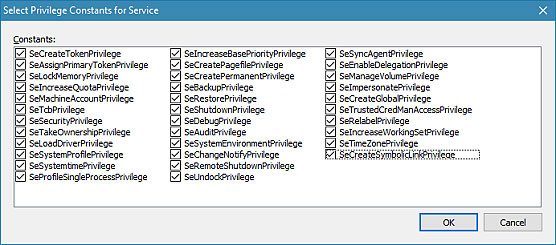  Screenshot of Service Failure Actions and Advanced Service Configuration Execution