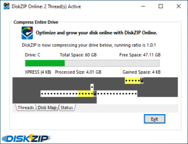 DiskZIP preserves your performance envelope.
