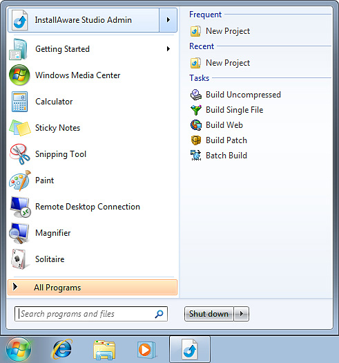 Screenshot of Window 7 Operating System
