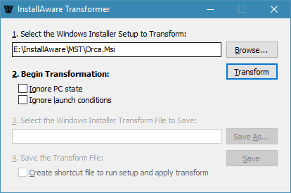 InstallTailor MST Transform Creator - InstallAware